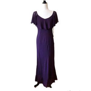 90s vintage purple gown cocktail dress flutter beading